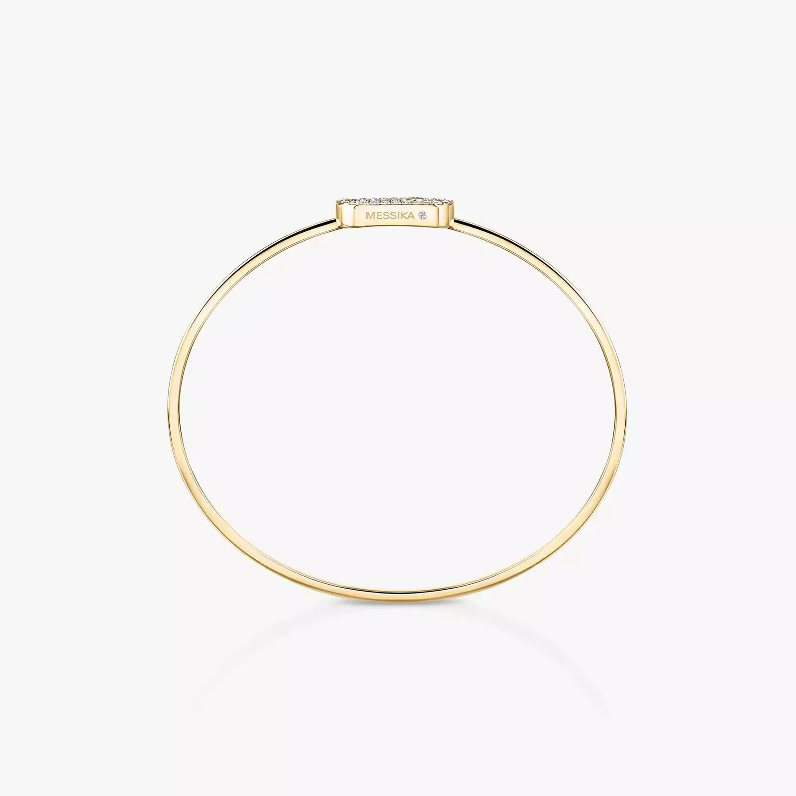 Move Uno 18ct Yellow Gold Pave Diamond Set Flex Bangle - Image 4