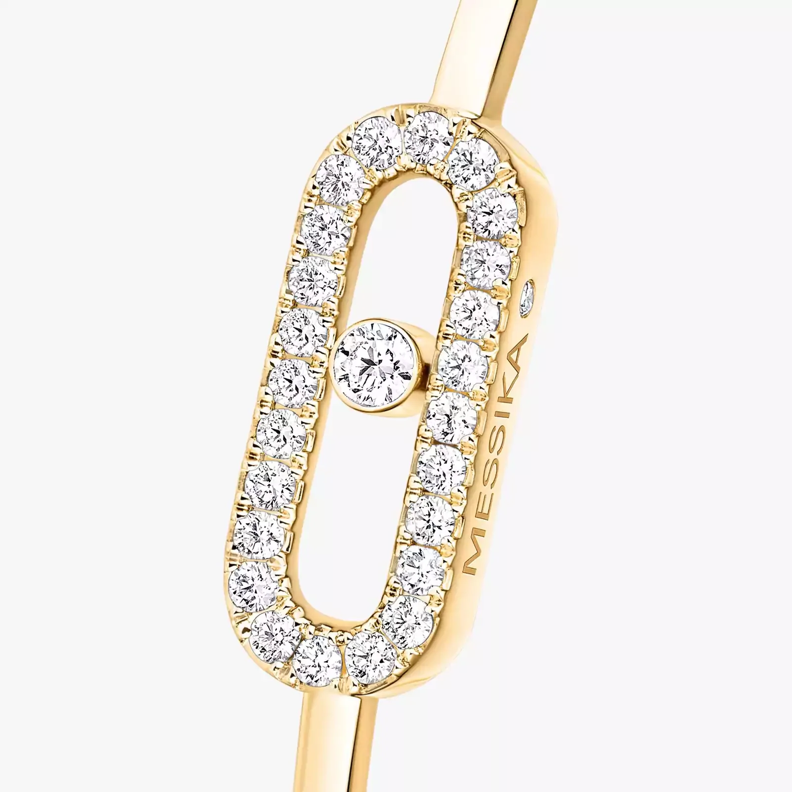 Move Uno 18ct Yellow Gold Pave Diamond Set Flex Bangle - Image 5