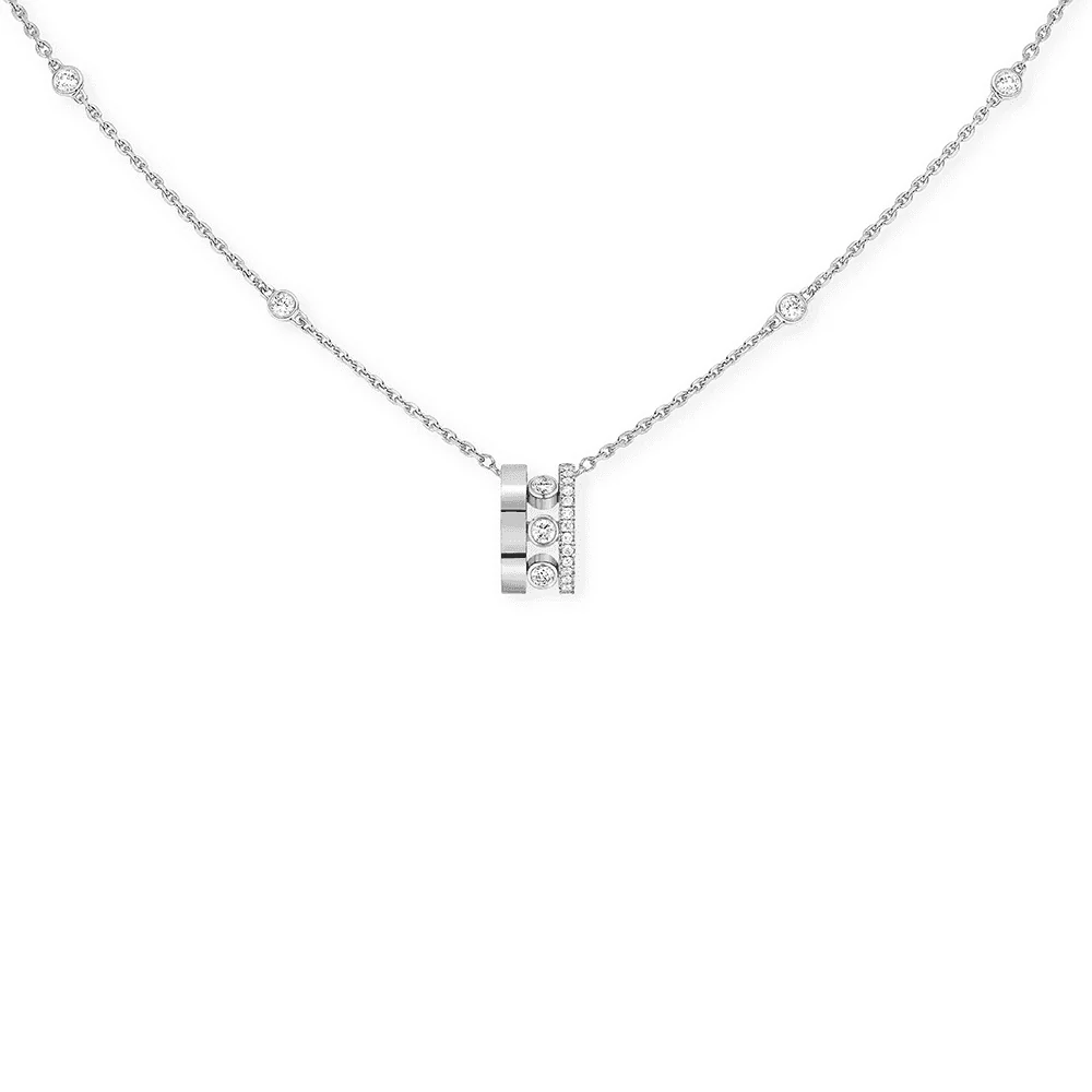 18ct White Gold Move Romane Diamond Pendant - Image 2