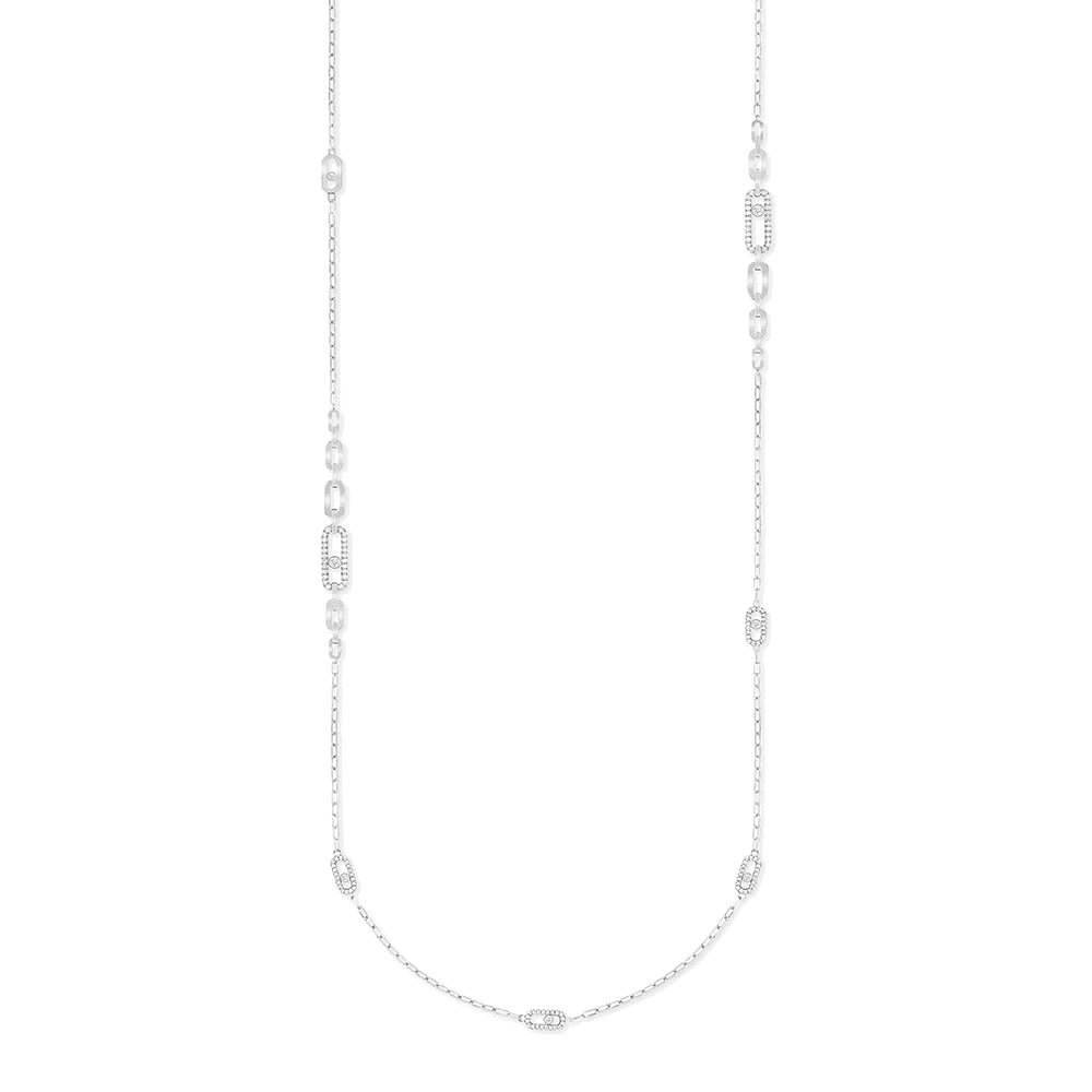 18ct White Gold Move Uno Diamond Sautoir Necklace - Image 2