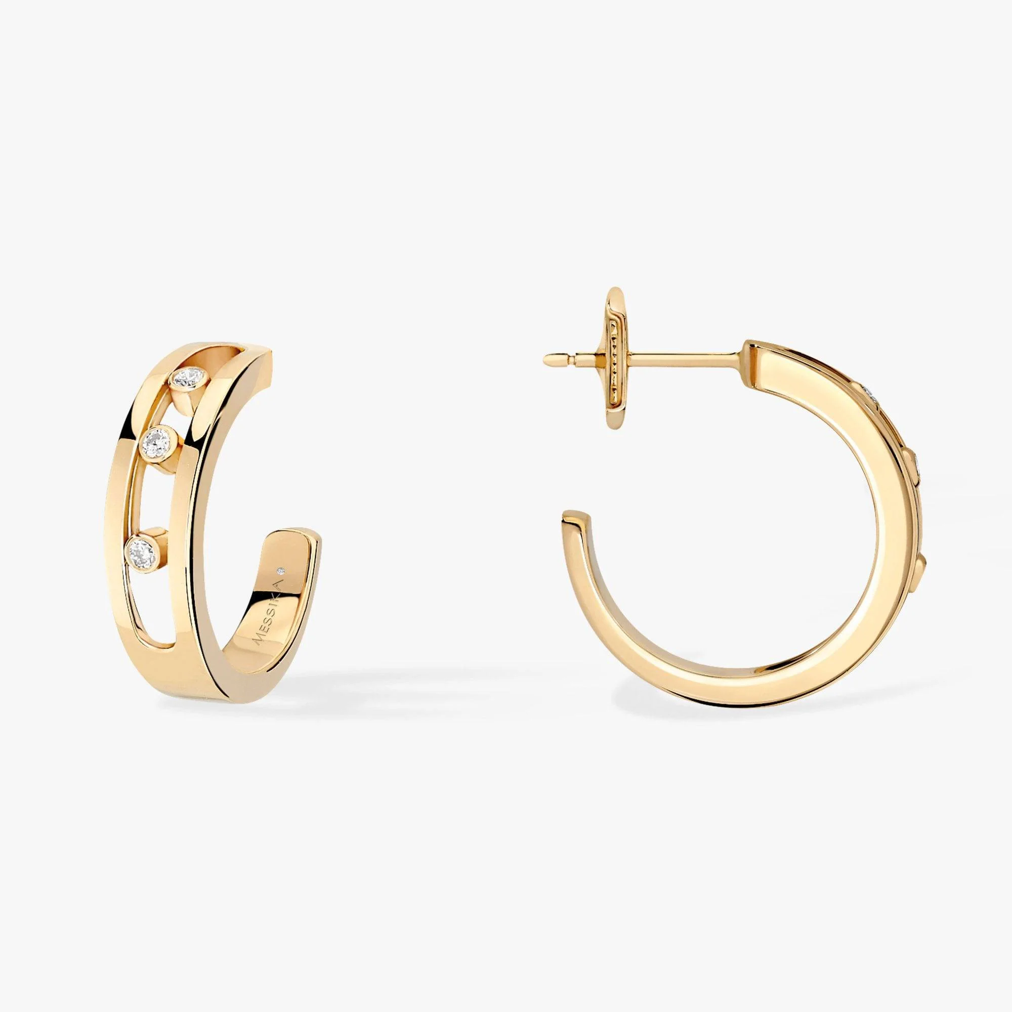 Move 18ct Yellow Gold Hoop Earrings - Image 2