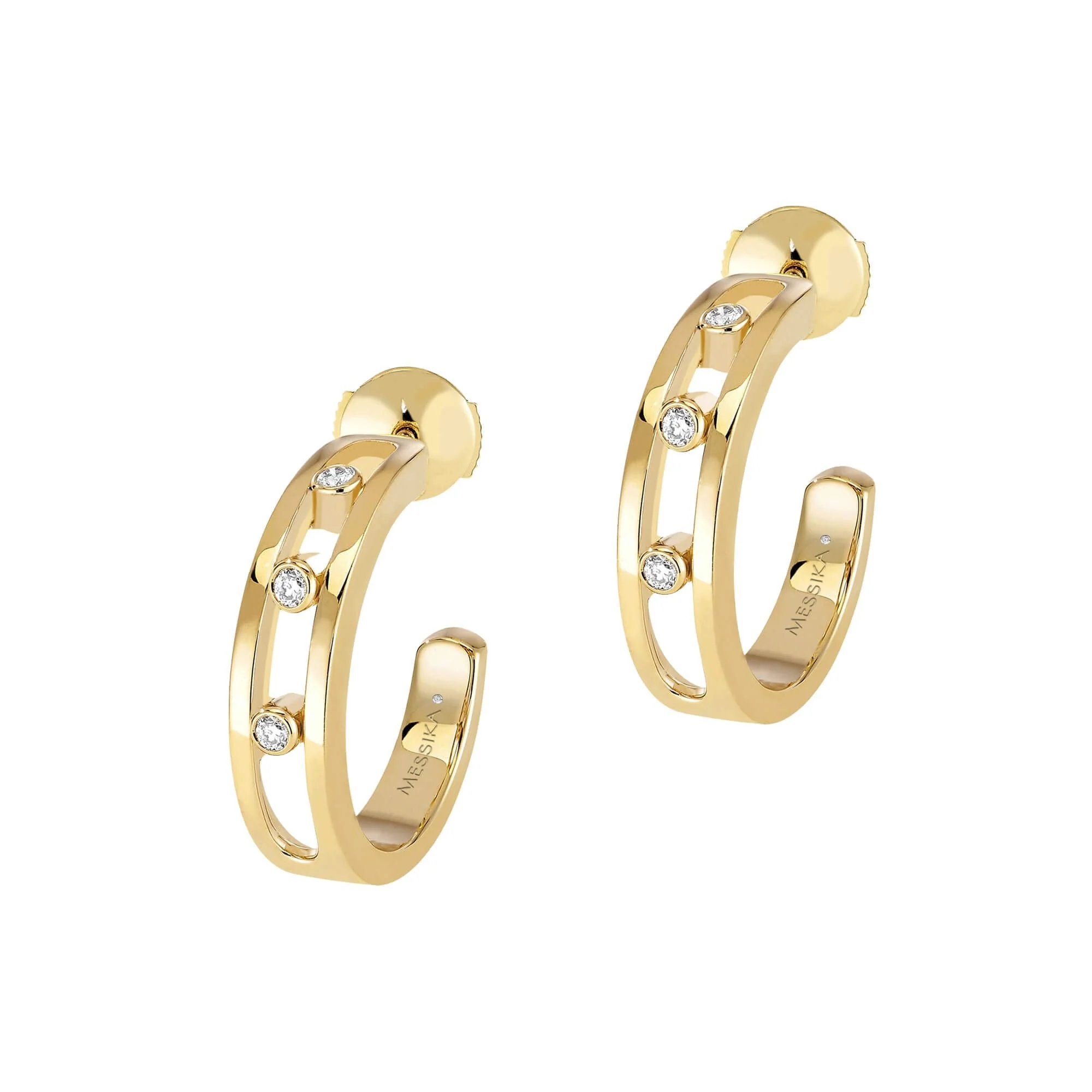 Move 18ct Yellow Gold Hoop Earrings - Image 4