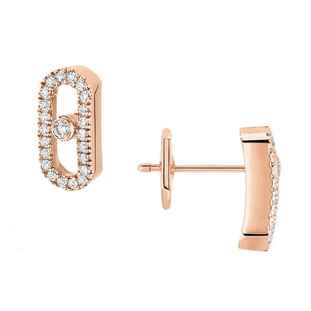 Move Uno 18ct Pink Gold and Diamond Earrings - Image 2