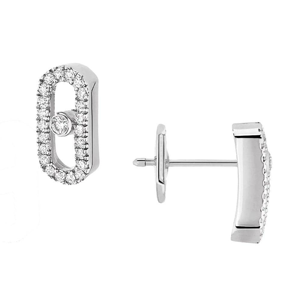 Move Uno 18ct White Gold & Diamond Earrings - Image 2