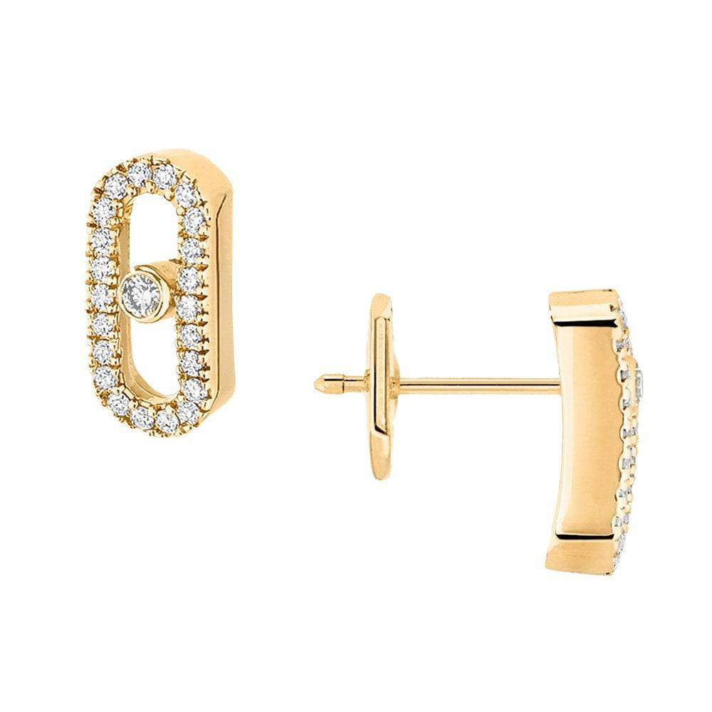 Move Uno 18ct Yellow Gold and Diamond Earrings - Image 2