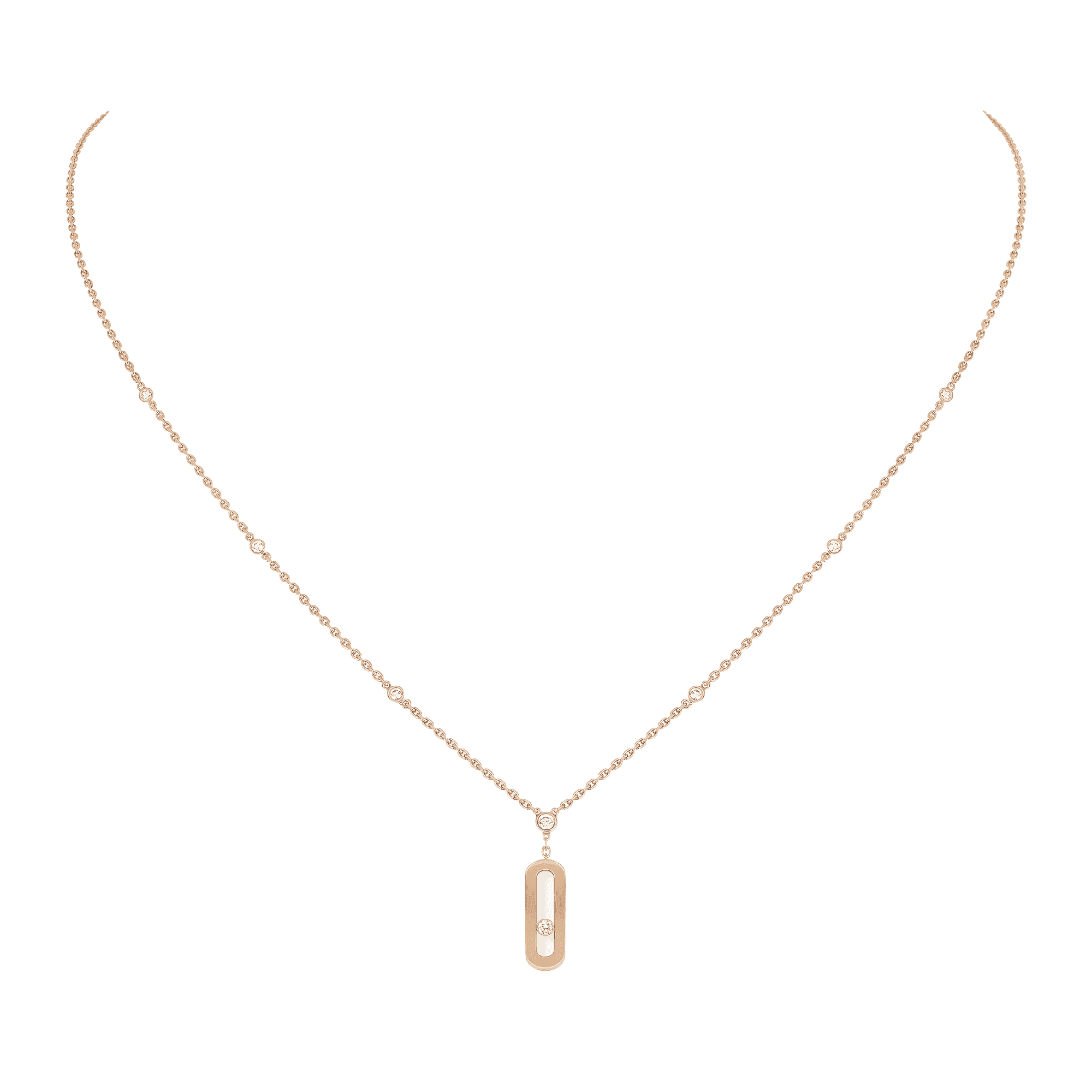 Move Uno Long Necklace 18ct Pink Gold - Image 2