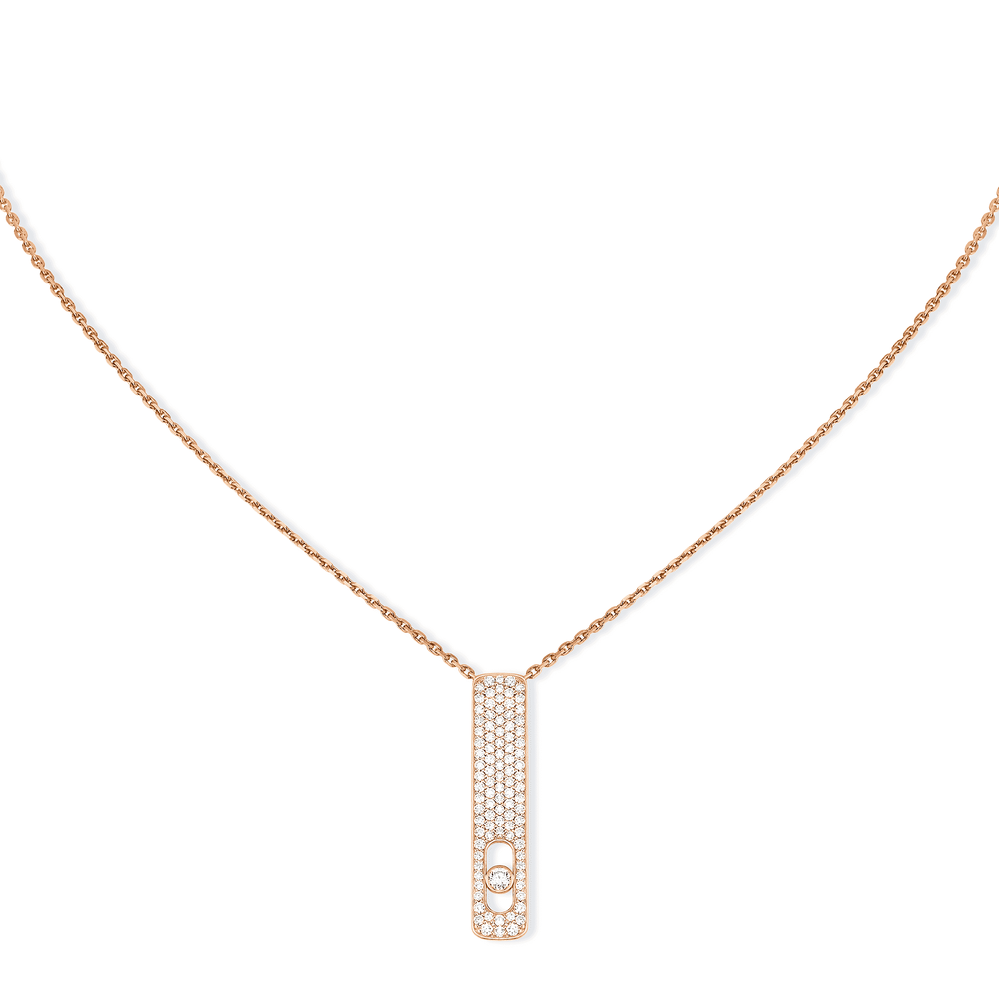 My First Diamond Pave 18ct Pink Gold Necklace - Image 2