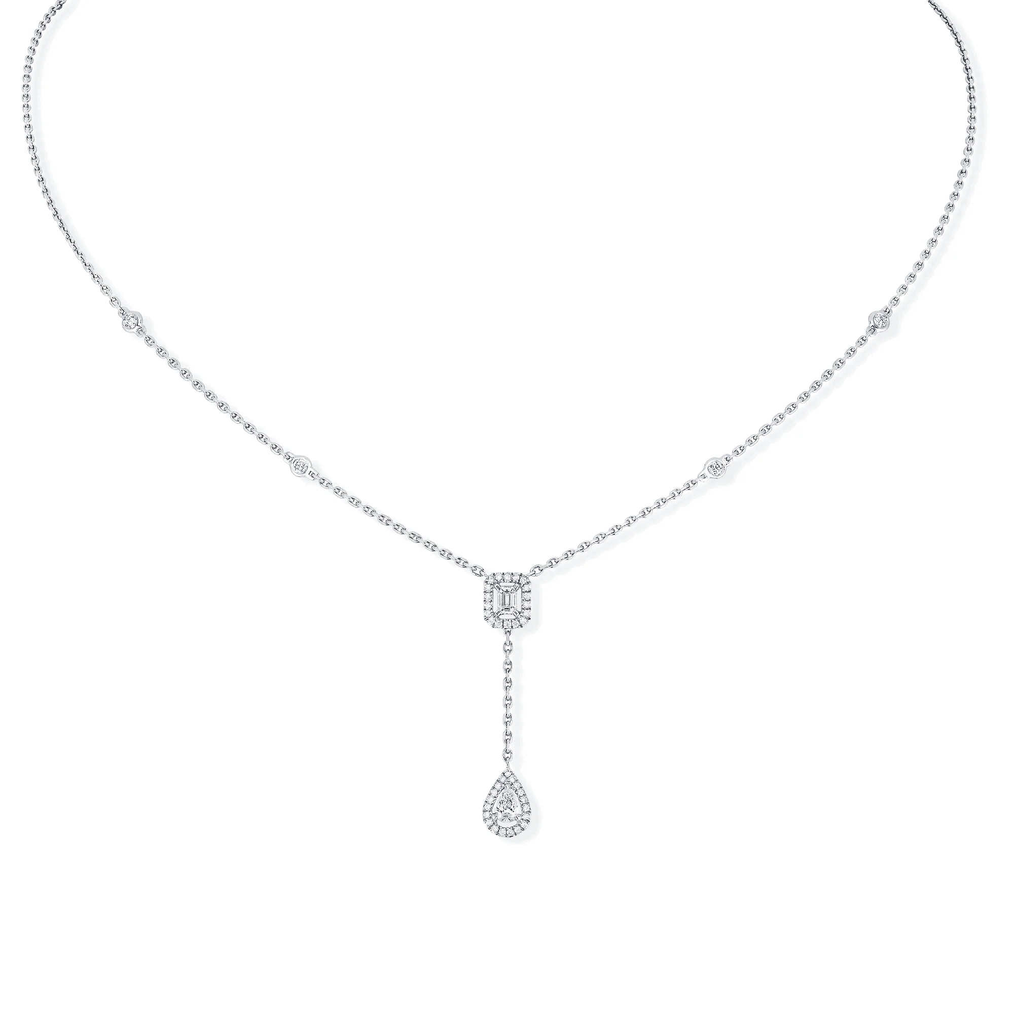My Twin Tie 18ct White Gold Diamond Necklace - Image 2