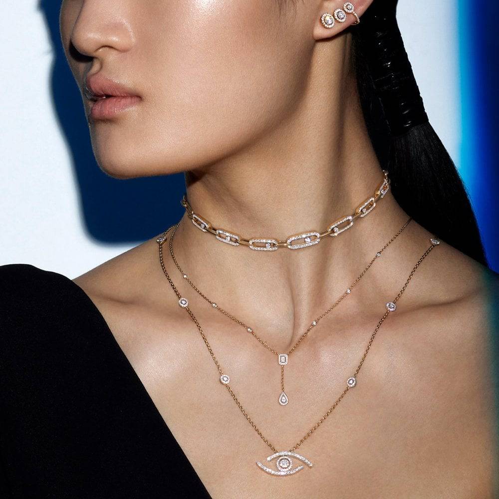 My Twin Tie 18ct White Gold Diamond Necklace - Image 4