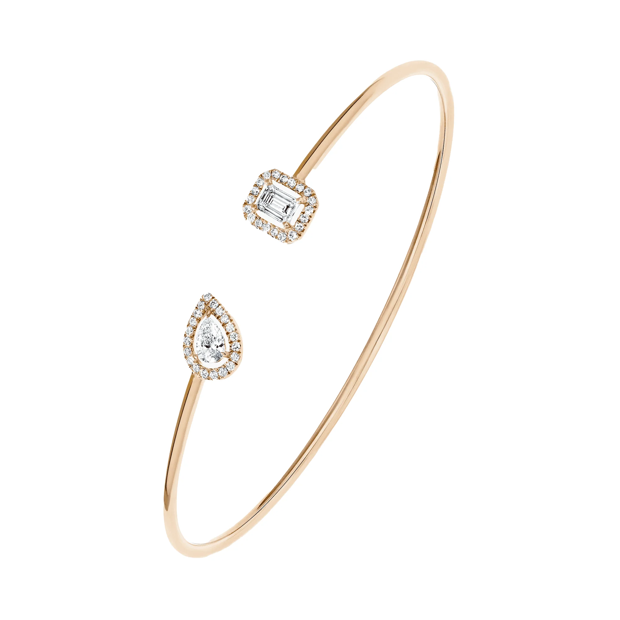 My Twin Toi & Moi 18ct Pink Gold Diamond Bangle