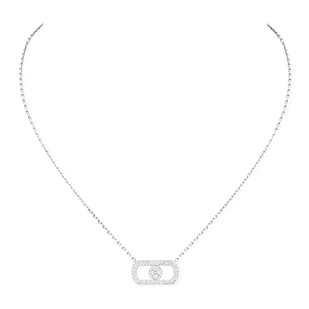 So Move 18ct White Gold Pave Set Diamond Set Necklace - Image 2