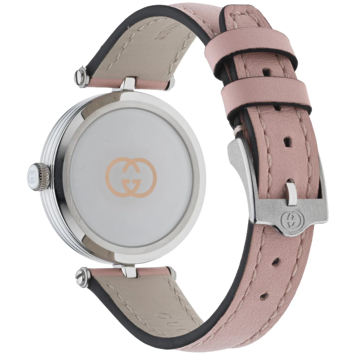 Model 2000 Quartz 30mm Stainless Steel Silver Dial Pink leather Strap Watch - Image 2