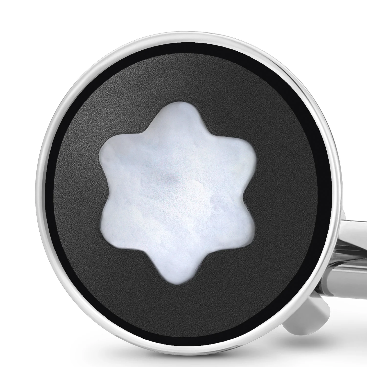 Cufflinks with Mother of Pearl Snowcap Emblem - Image 2