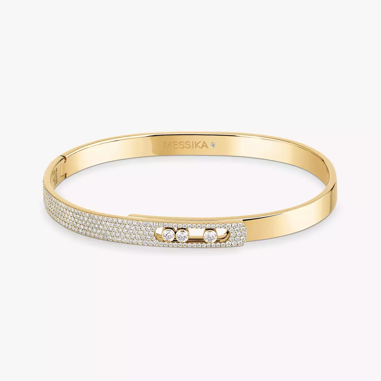 Move Noa 18ct Yellow Gold Pave Diamond Set Bangle - Image 3