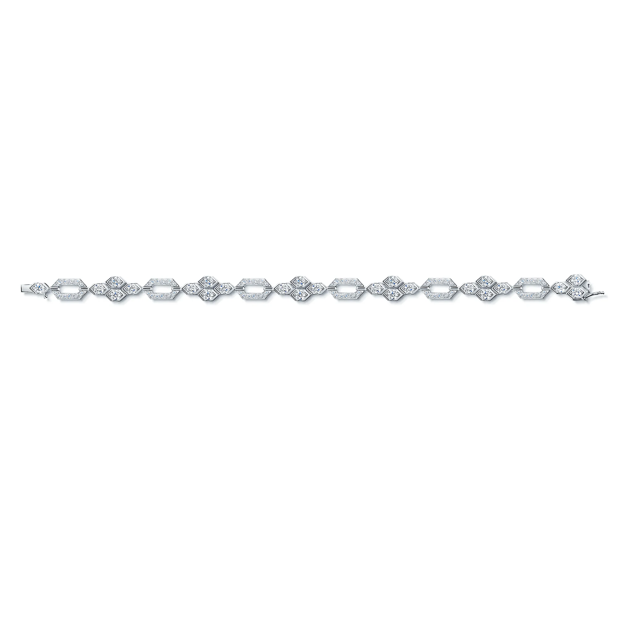 Nouveau Collection 18ct White Gold Full Diamond Line Bracelet - Image 5