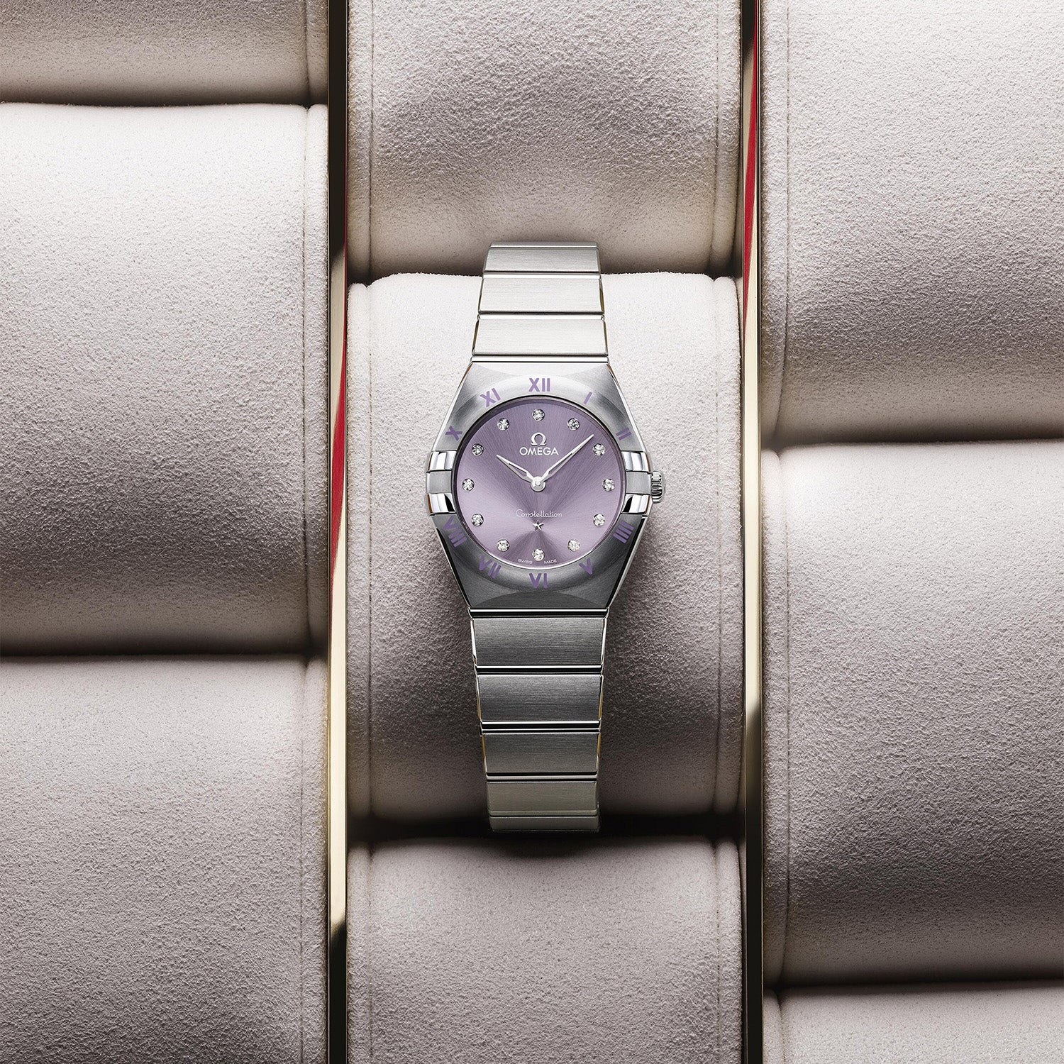 Constellation 28mm Purple Diamond Dial Ladies Bracelet Watch - Image 4