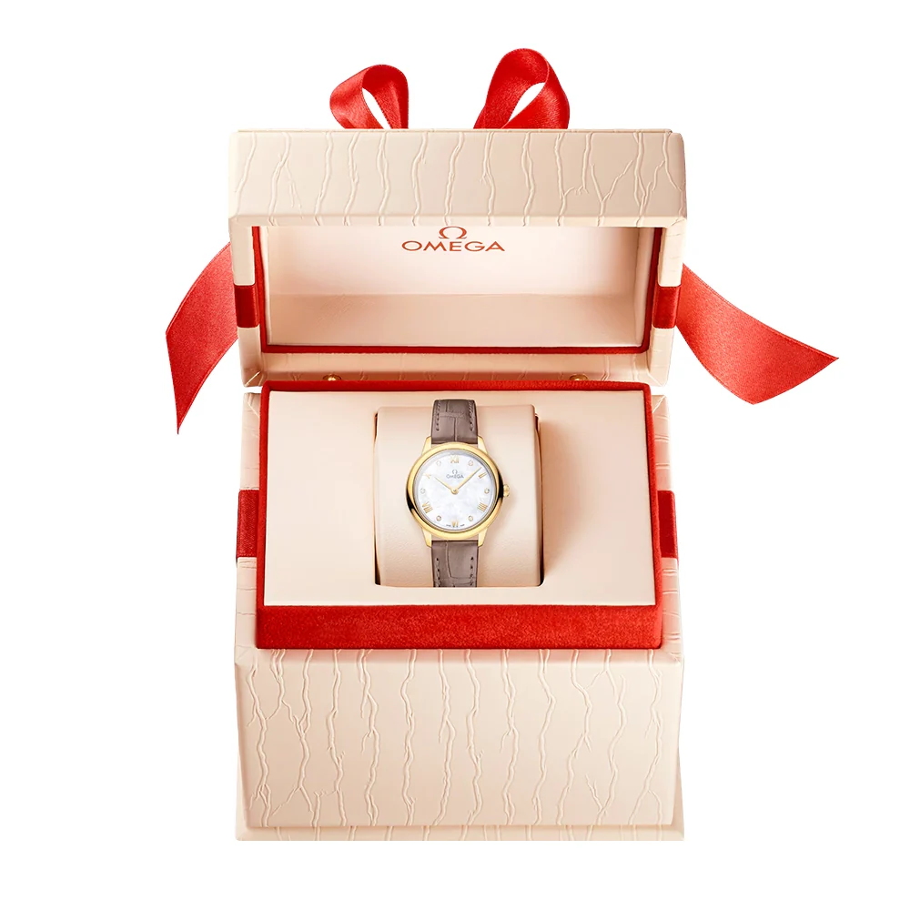 De Ville Prestige 27.5mm 18ct Yellow Gold Diamond Dial Strap Watch - Image 2