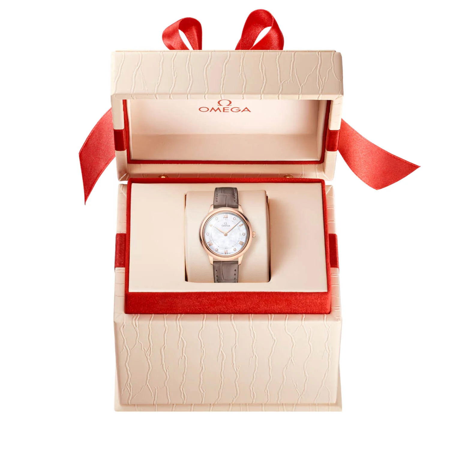 De Ville Prestige 30mm 18ct Rose Gold Diamond Dial Strap Watch - Image 2