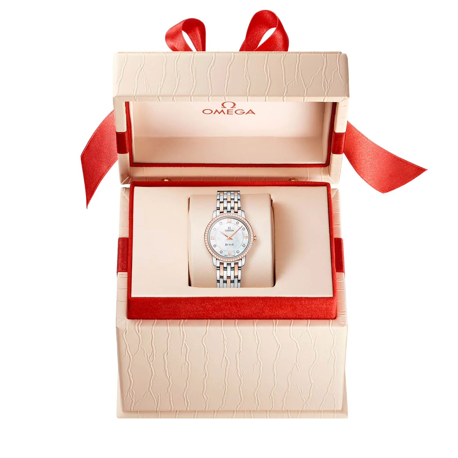 De Ville Prestige 27.4mm Two-Tone Diamond Bezel Mother of Pearl Diamond Dial Watch - Image 2