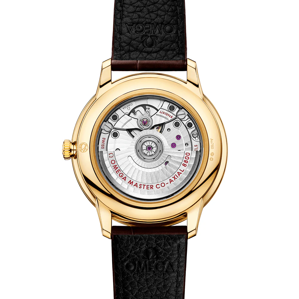 De Ville Prestige 40mm 18ct Yellow Gold Silver Dial Men's Strap Watch - Image 4