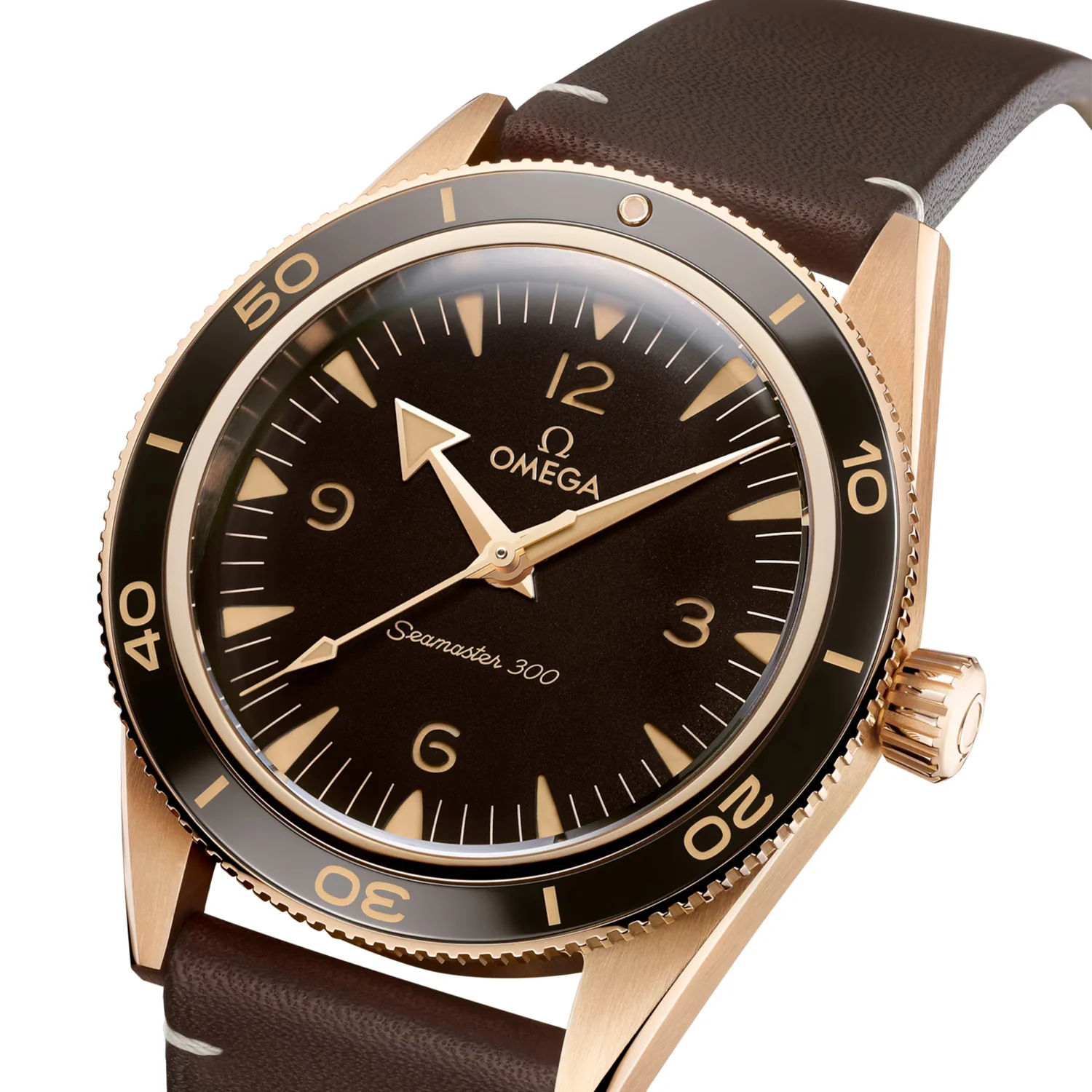 Seamaster 300 41mm 9ct Bronze Gold Automatic Leather Strap Watch - Image 5