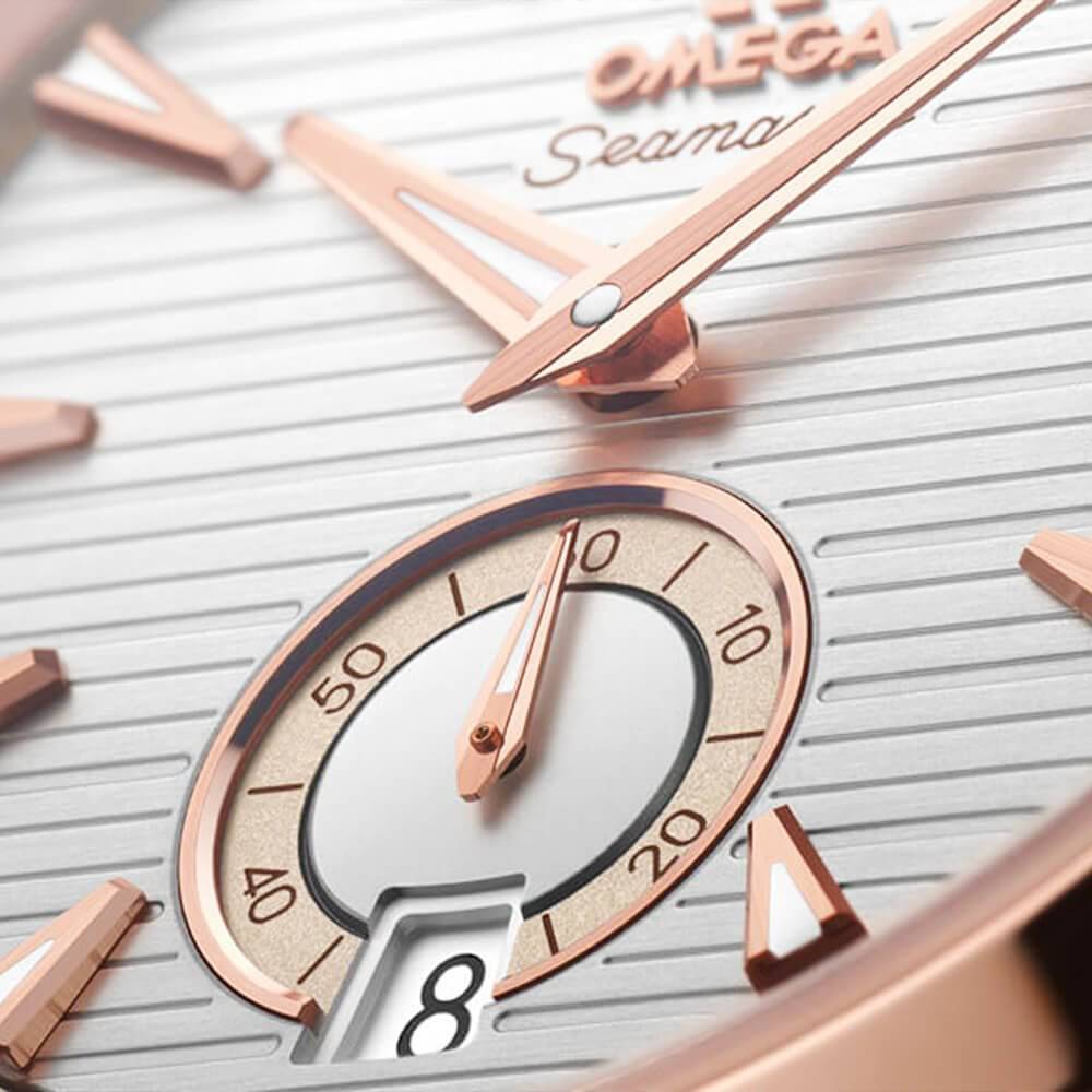 Seamaster Aqua Terra Small Seconds 41mm 18ct Sedna Gold Silver Dial Watch - Image 4