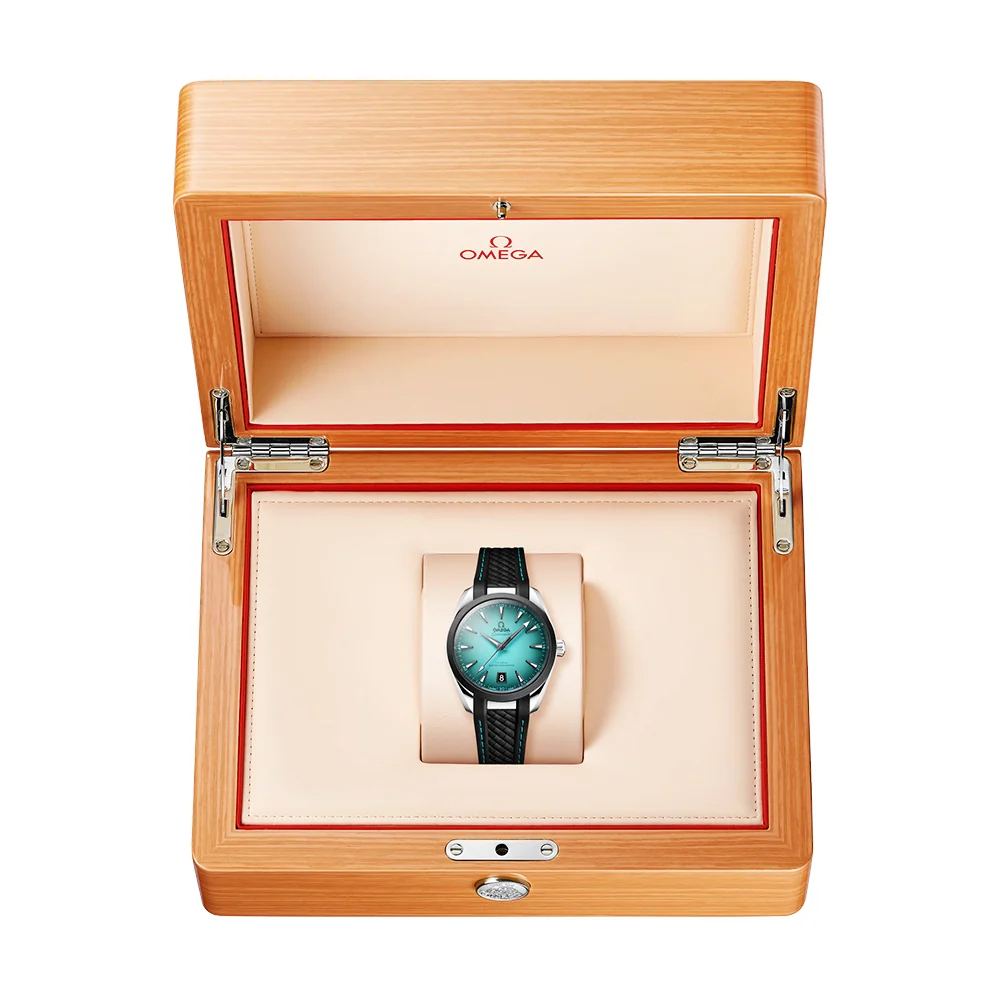 Seamaster Aqua Terra 38mm Turquoise Gradient Dial Rubber Strap Watch - Image 2