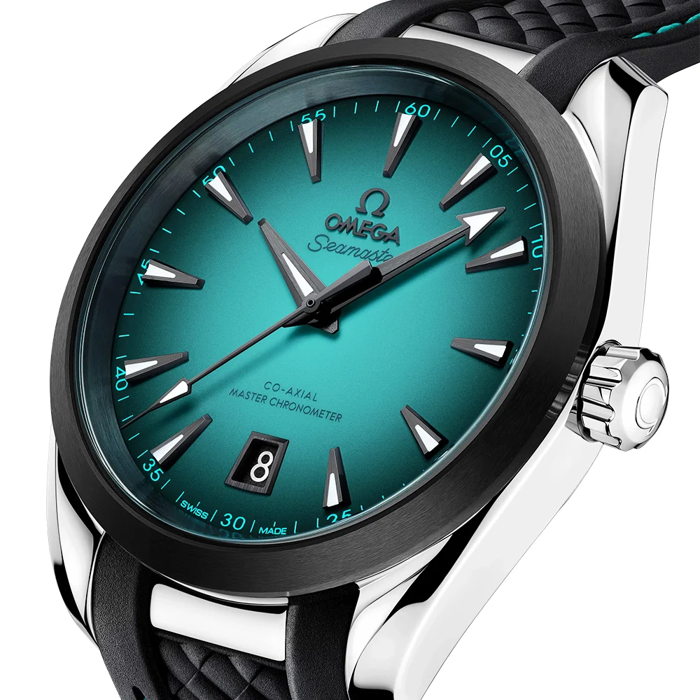Seamaster Aqua Terra 38mm Turquoise Gradient Dial Rubber Strap Watch - Image 4
