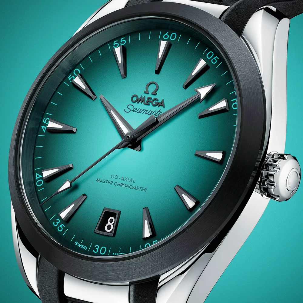 Seamaster Aqua Terra 41mm Turquoise Gradient Dial Rubber Strap Watch - Image 3