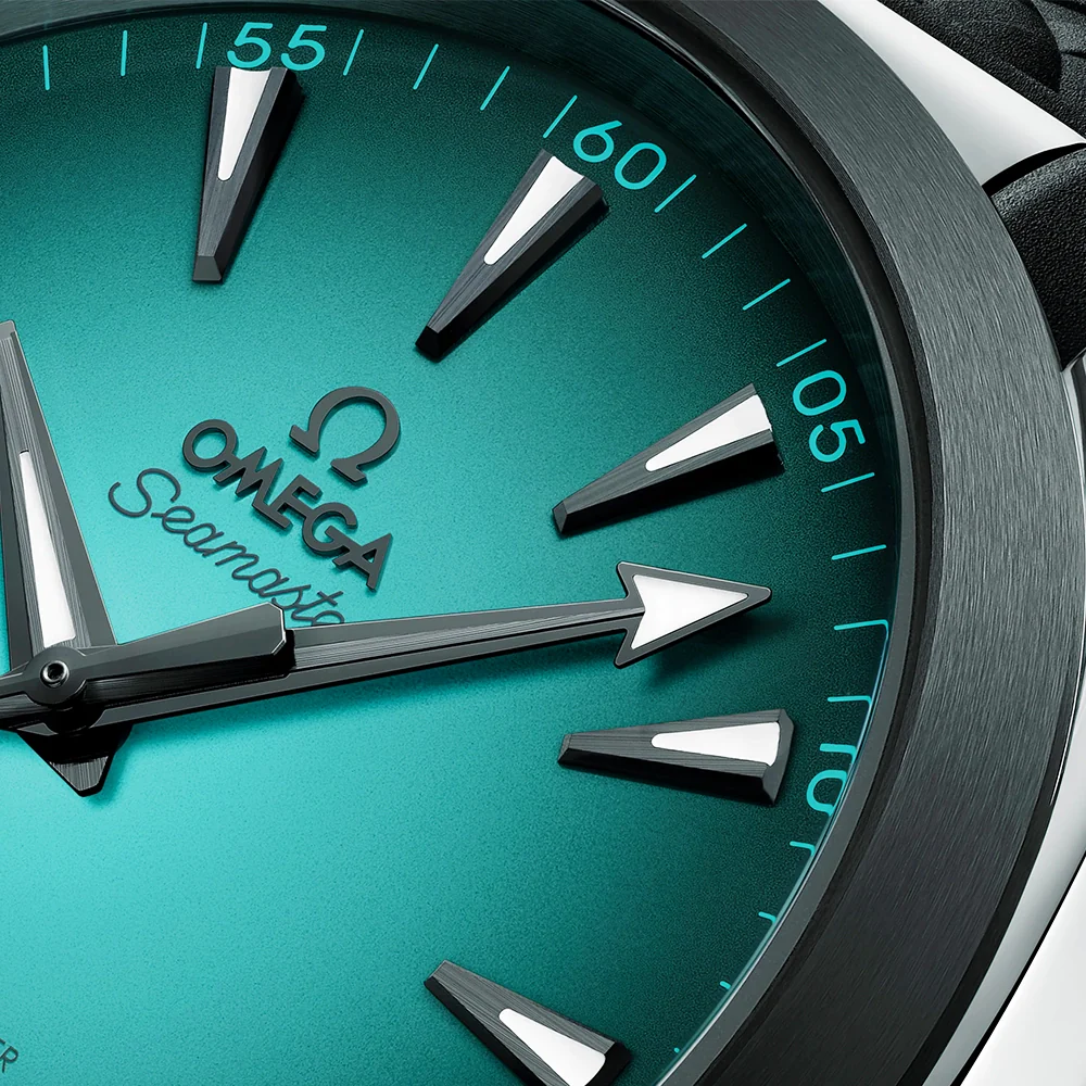 Seamaster Aqua Terra 41mm Turquoise Gradient Dial Rubber Strap Watch - Image 4