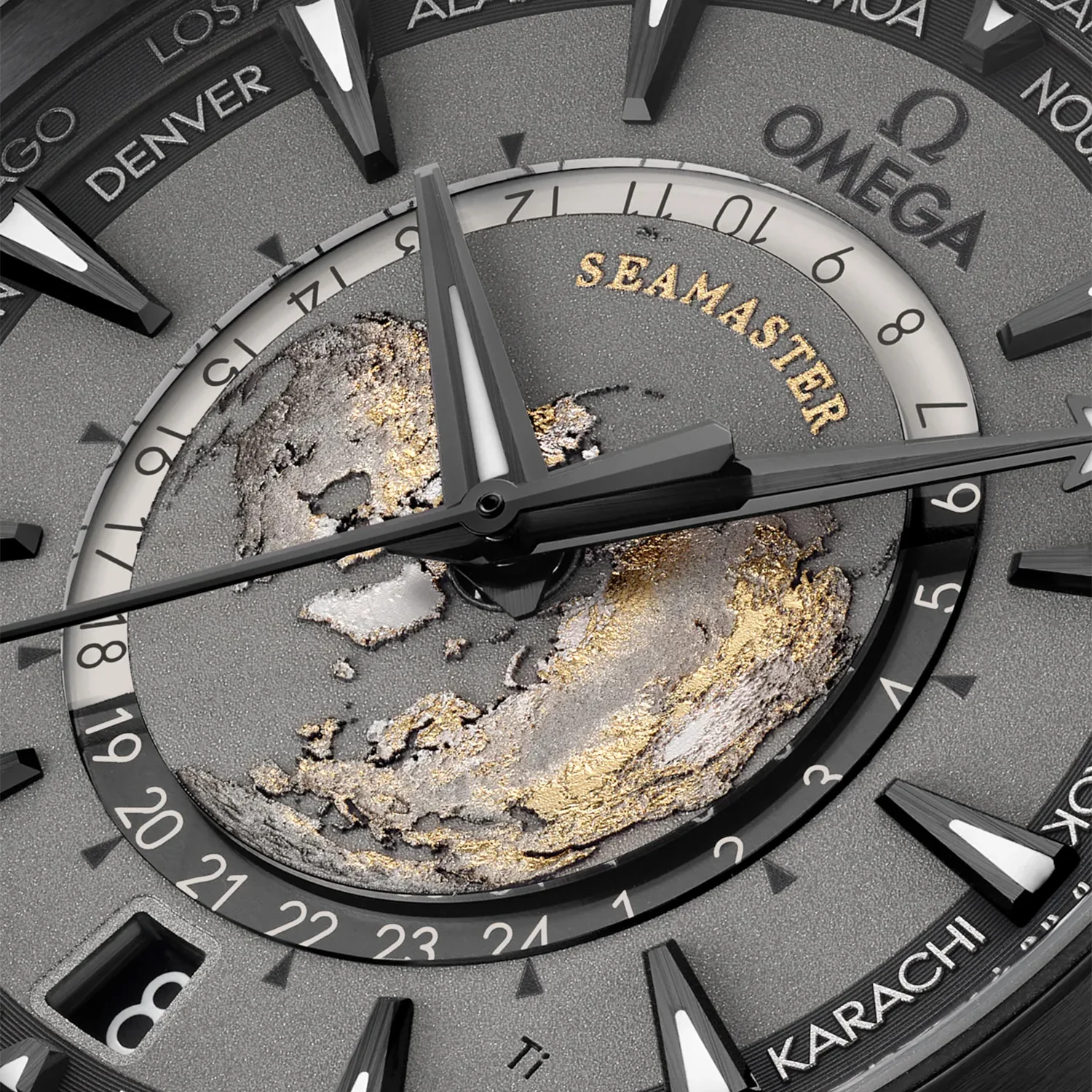 Seamaster Aqua Terra GMT Worldtimer 43mm Titanium Black Dial Strap Watch - Image 3