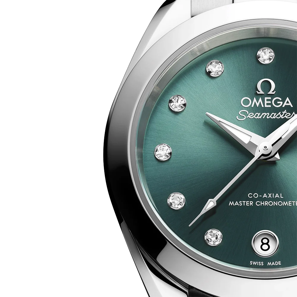 Seamaster Aqua Terra 30mm Green Sunray Diamond Dial Watch - Image 3