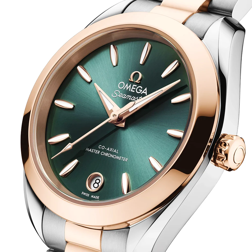 Seamaster Aqua Terra 30mm Two-Tone Green Sunray Dial Watch - Image 3