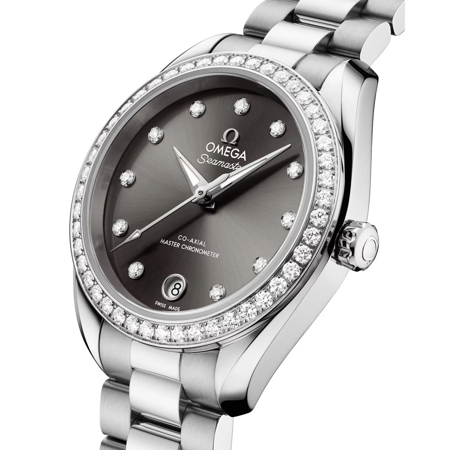 Seamaster Aqua Terra 30mm Grey Dial Diamond Set Watch - Image 4