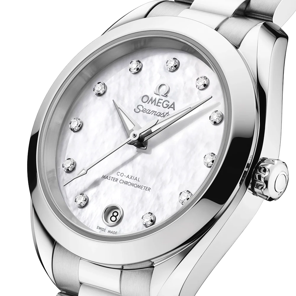 Seamaster Aqua Terra 30mm White Mother of Pearl Diamond Dial Watch - Image 4