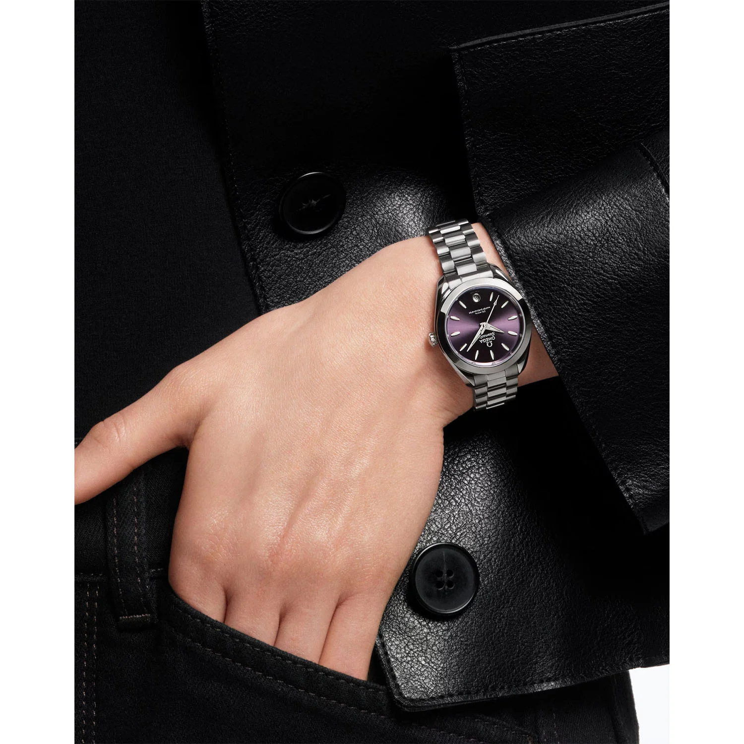 Seamaster Aqua Terra 30mm Purple Dial Automatic Ladies Watch - Image 4