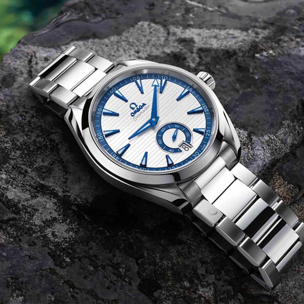 Seamaster Aqua Terra Small Seconds 41mm Silver/Blue Dial Bracelet Watch - Image 4