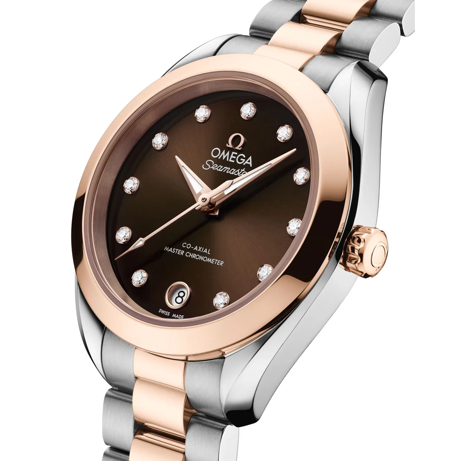 Seamaster Aqua Terra 30mm Two Tone Brown Diamond Dial Watch - Image 3