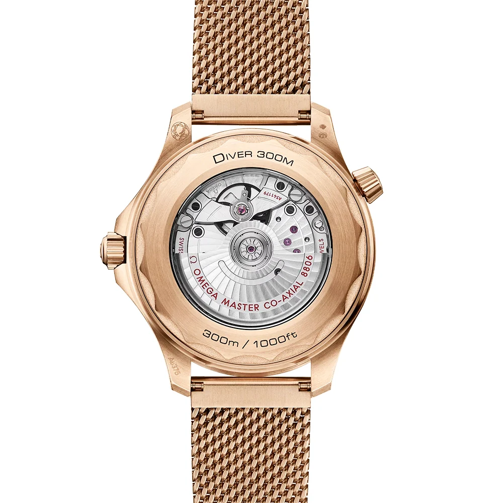Seamaster Diver 300m Bronze Gold Burgundy Red Bracelet Watch - Image 6