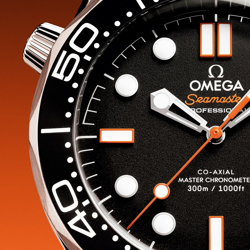 Seamaster Diver 300m 42mm Black & Orange Dial Rubber Strap Watch - Image 4