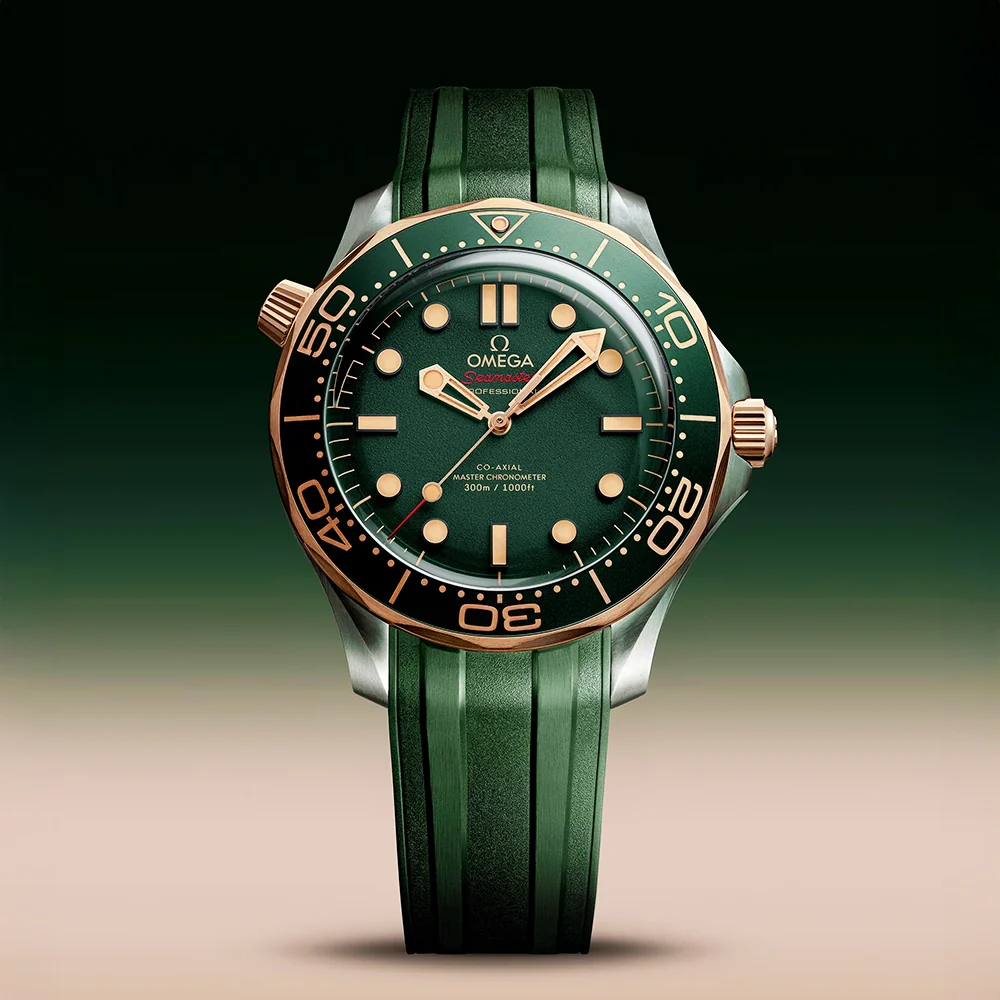 Seamaster Diver 300m 42mm 18ct Bronze Gold Rubber Strap Watch - Image 6