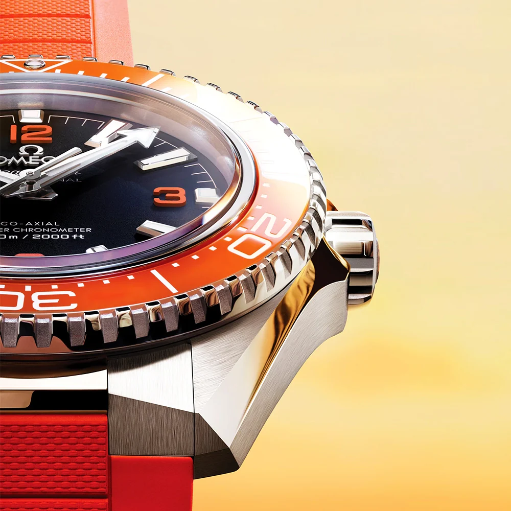Seamaster Planet Ocean 600m 42mm Black Dial & Orange Bezel Strap Watch - Image 5