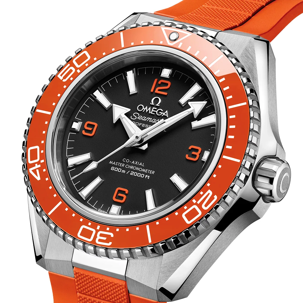 Seamaster Planet Ocean 600m 42mm Black Dial & Orange Bezel Strap Watch - Image 6