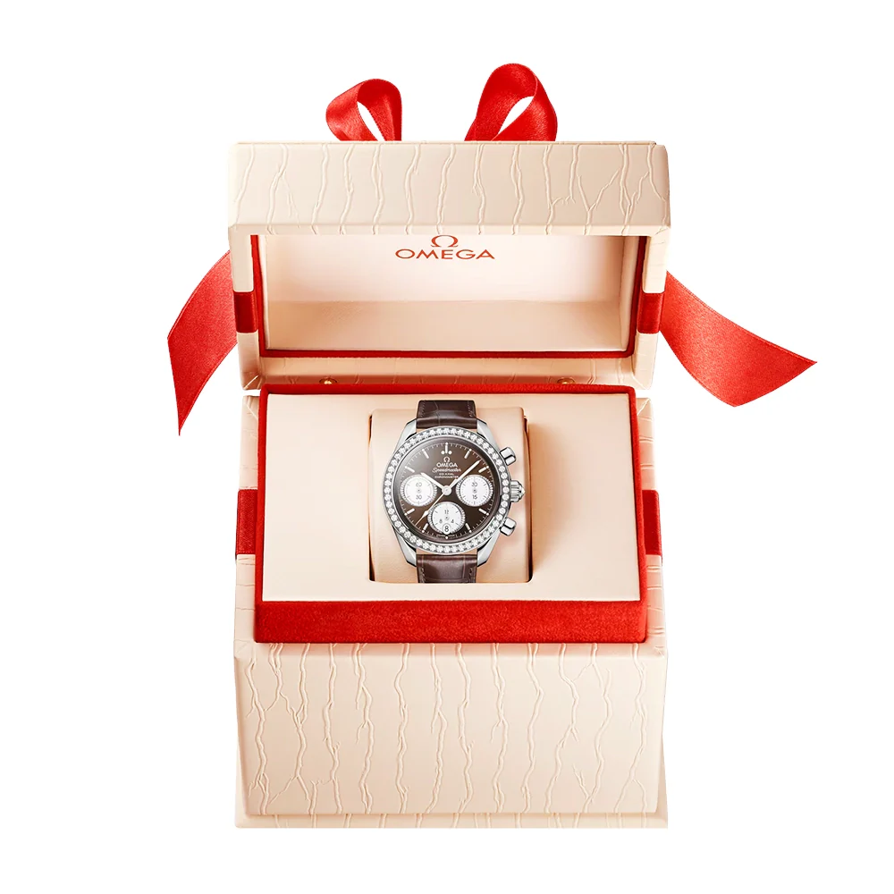 Speedmaster 38mm Brown Dial & Diamond Set Chronograph Watch - Image 2