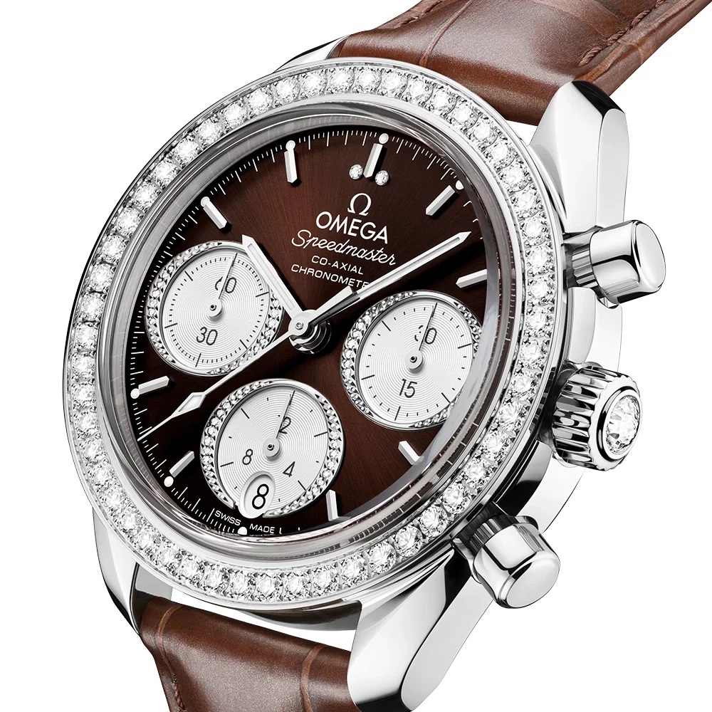 Speedmaster 38mm Brown Dial & Diamond Set Chronograph Watch - Image 3