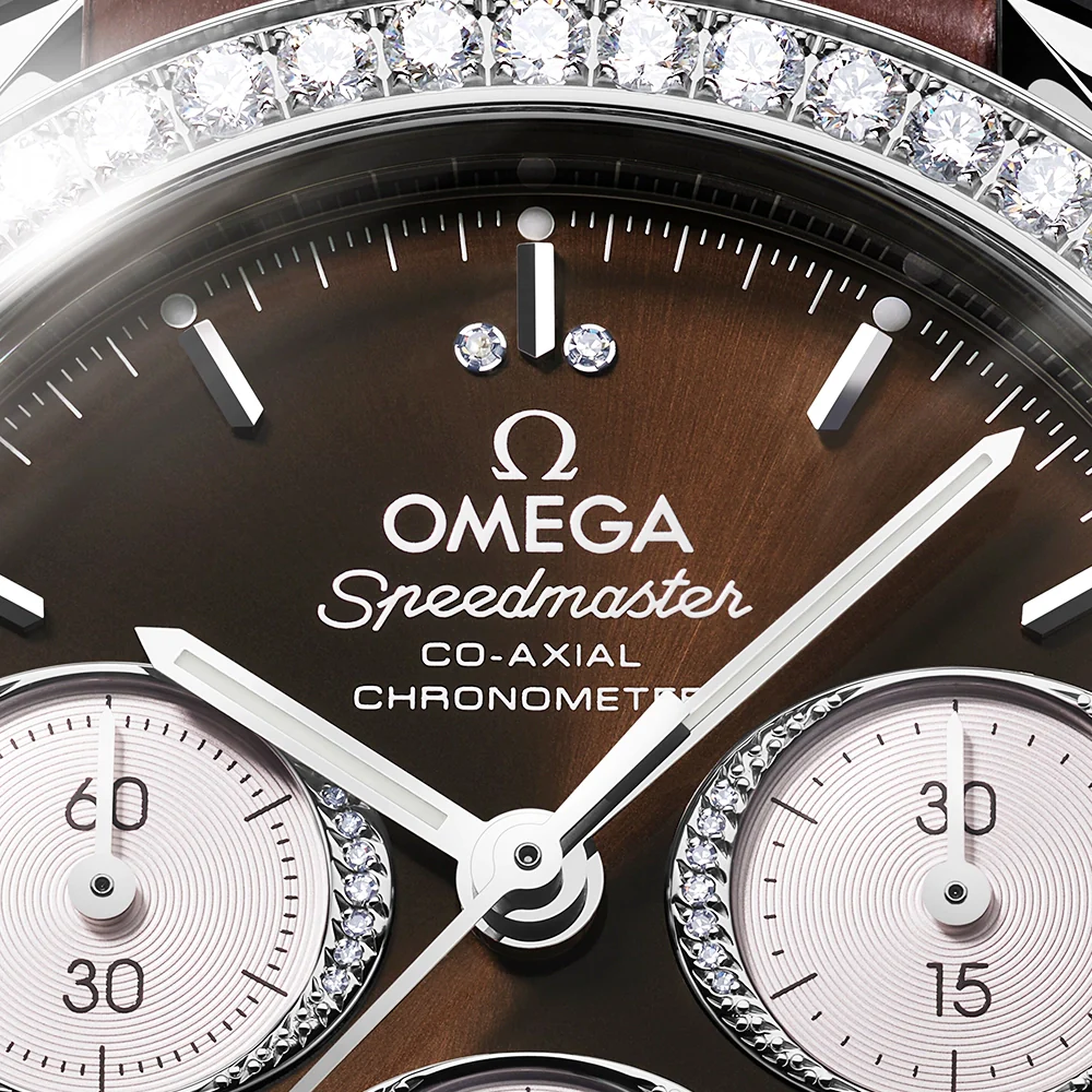 Speedmaster 38mm Brown Dial & Diamond Set Chronograph Watch - Image 4