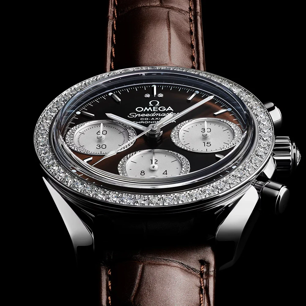 Speedmaster 38mm Brown Dial & Diamond Set Chronograph Watch - Image 5