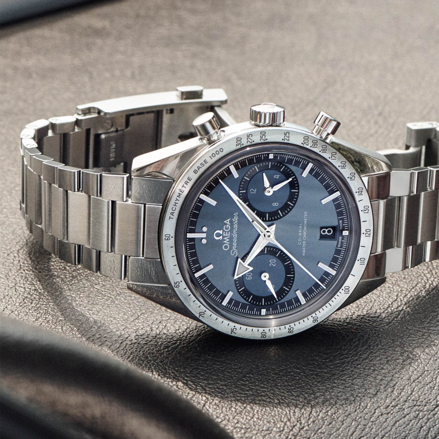 Speedmaster '57 40.5mm Blue Dial Chronograph Bracelet Watch - Image 5