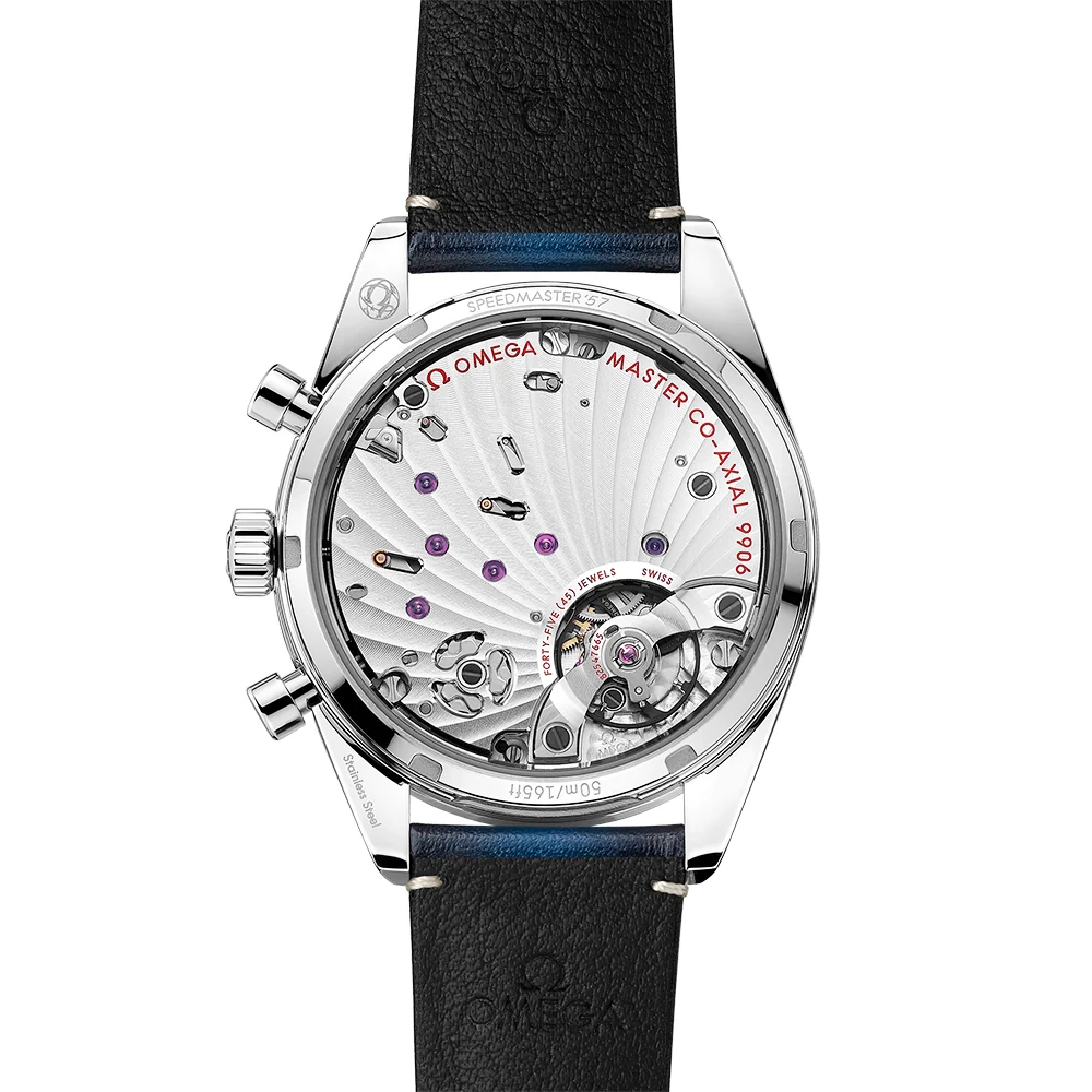 Speedmaster '57 40.5mm Blue Dial Chronograph Strap Watch - Image 4