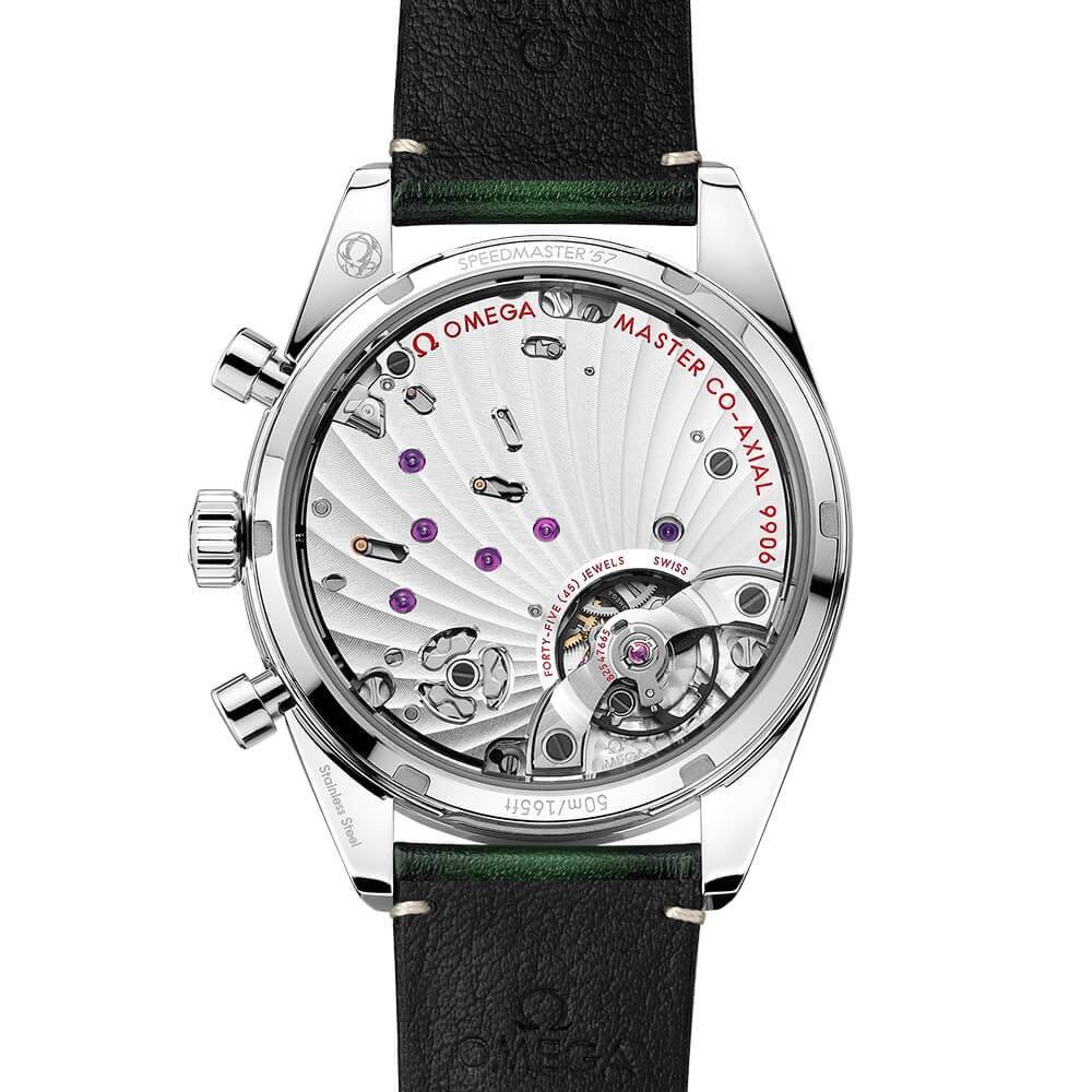 Speedmaster '57 40.5mm Green Dial Chronograph Leather Strap Watch - Image 3